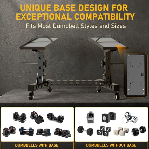 Eisenlink Adjustable Dumbbell Rack & Weight Rack, Holds 440 lbs, Space Saving Design for Home Gym Organization