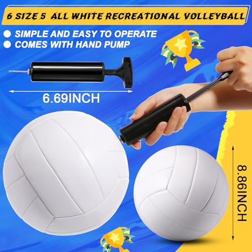 Jexine Autograph All White Volleyball Ball Blank Official Size 5 DIY Painting Plain Volleyball Ball with Needle Pump for A...