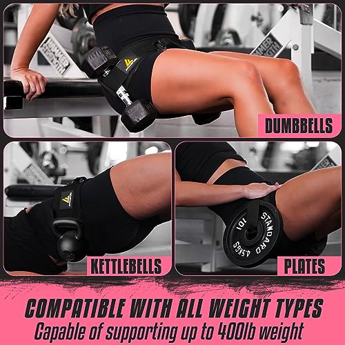 FITFABFLEX Exercise Hip Thrust Belt for Weights, Glute Workout Equipment, Adjustable Hip Thrust Belt for Dumbbells, Glute ...
