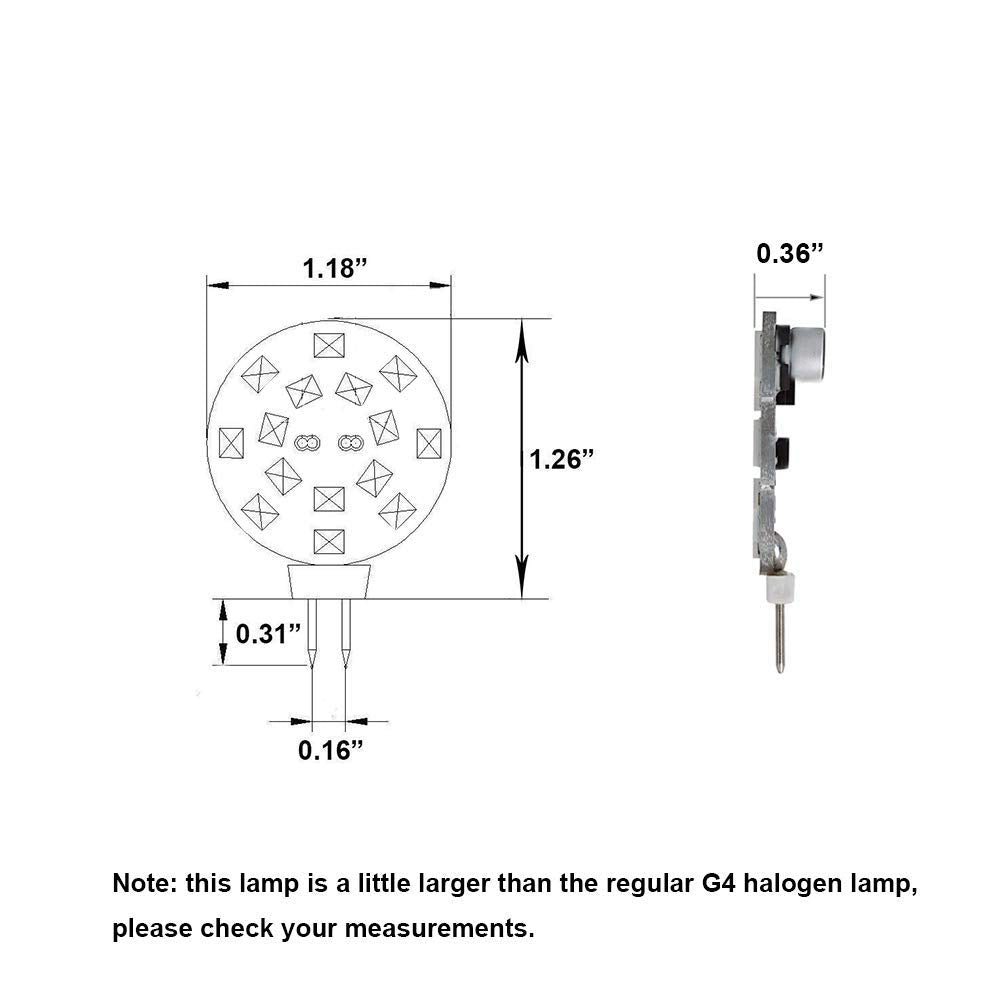 Makergroup 12V G4 Led Bulb 3W Bi-Pin Led Disc Light Bulb 20-30 Watt Equivalent Daylight White 6000K For Puck Lights In Rv Trailers Campers Automotive Marine Landscape Lighting 6Pcs