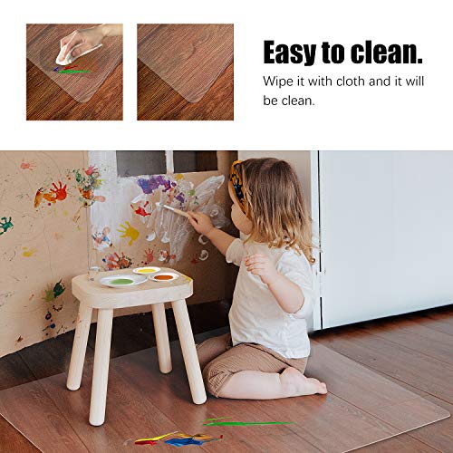 Kuyal Clear Chair mat for Hardwood Floor 30 x 48 inches Transparent Floor Mats Wood/Tile Protection Mat for Office & Home...
