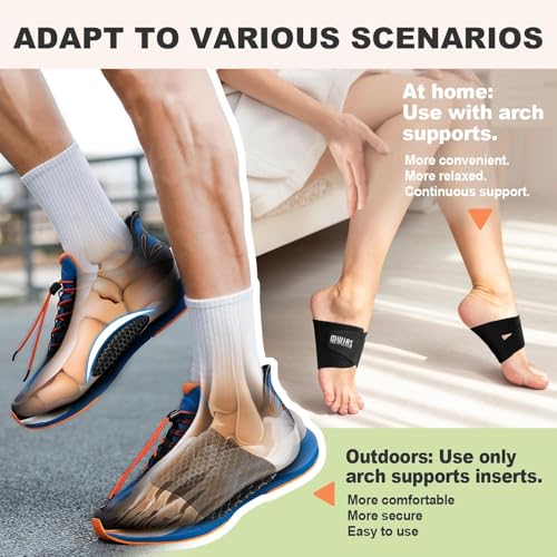 ZAIWOO Wearable Arch Support Inserts for Women & Men – 2 Adjustable Heights, Non-Slip Breathable – Plantar Fasciitis Relie...
