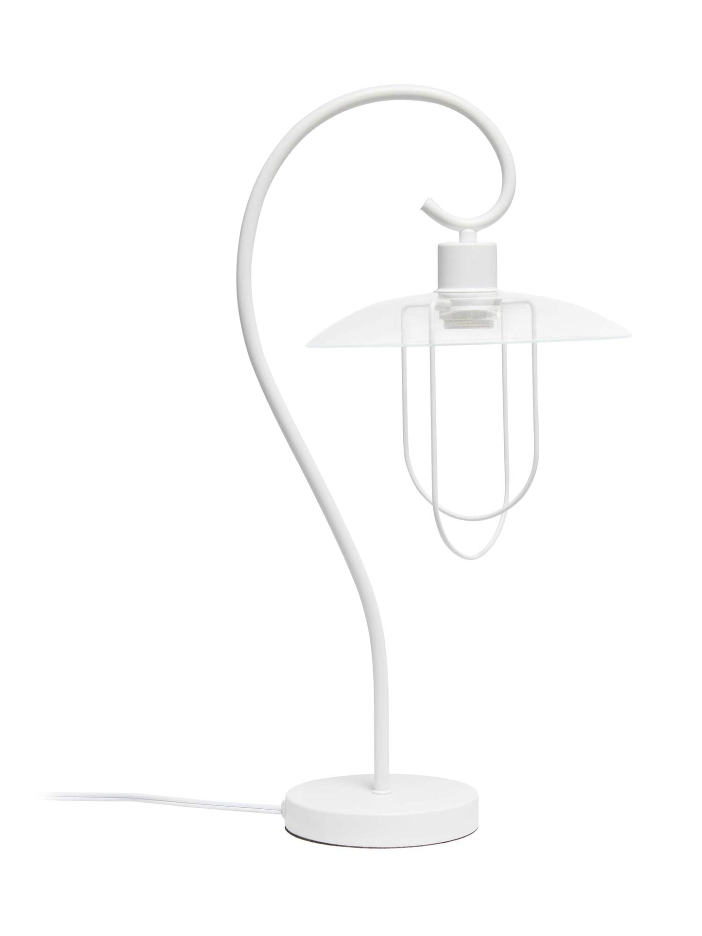 Simple Designs Modern Metal Table Lamp LT1086-WHT, Iron, White