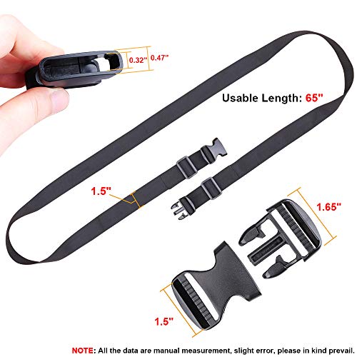 MAGARROW 65" 1.5" Utility Straps with Buckle Adjustable, 4-Pack (Black (4-PCS))