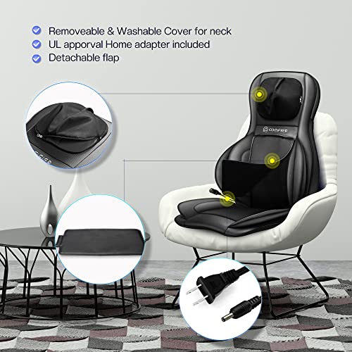 COMFIER Shiatsu Neck Back Massager with Heat,2D/3D Massage Chair Pad with App Control,Deep Tissue Kneading Massage Chair P...