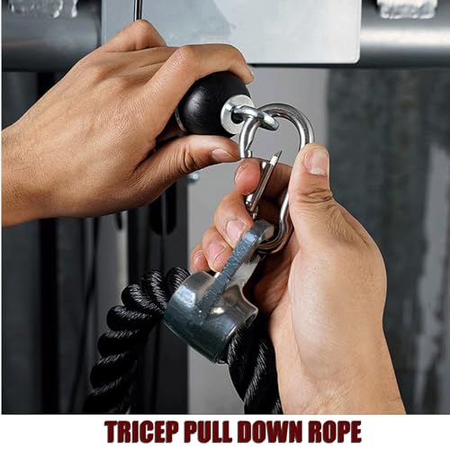 KORIKAHM Long Tricep Rope, Rope Pull Down Attachment 47 55 63Inch Length Long, Tricep Rope Cable Attachment, Tricep Pull D...
