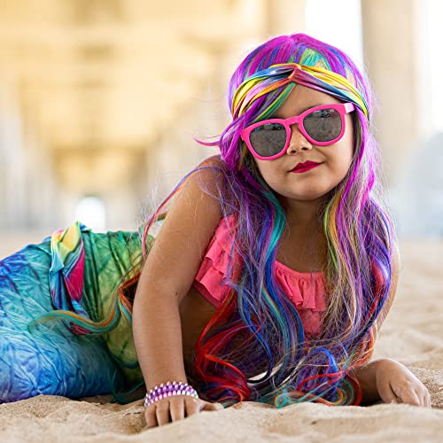 FROG SAC 6 Mermaid Knotted Headbands For Girls, Little Girl Hair Accessories, Kids Knot Headwraps, Criss Cross Tie Dye Hea...
