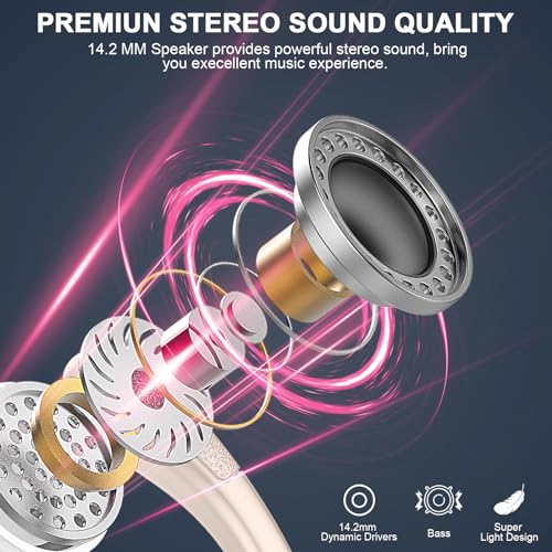 Wireless Earbud, 75H Bluetooth 5.4 Headphones Sport IP7 Waterproof, Running Wireless Earphones with ENC Noise Canceling Mi...