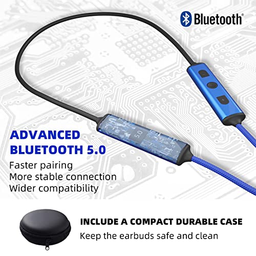 Cuzabe Ear Plugs Bluetooth Headphones for Work, Neckband Wireless Earbuds, Noise Reduction in-Ear Earphones with Mic and C...