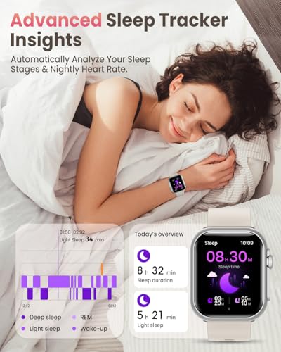 Smart Watches for Women for iPhone Android: 1.85" Smart Watch with 30 Days+ Battery Life Make/Recive Call Heart Rate SpO2 ...