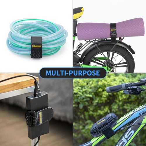 Trilancer Elastic Cinch Straps with Anti-Slip Strips, 12 "x 2"(8 Pack) Heavy Duty Multipurpose Hook and Loop Straps for Ex...