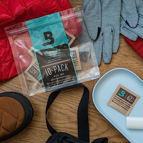 Boveda 62% Two-Way Humidity Control Packs For Storing ½ oz – Size 4 – 10 Pack – Moisture Absorbers for Small Storage Conta...