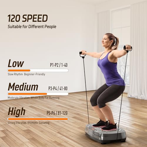 Vibration Plate Exercise Machine: TISSCARE Vibrating Plates for Weight Loss and Lymphatic Drainage, 400lbs Shake Plate Who...