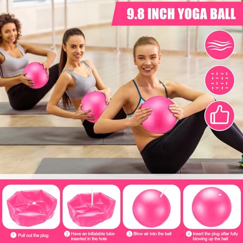 10 Pcs Pilates Ring Set for Women Home Yoga Equipment Accessories Pilates Ring Circle and Ball Workouts Gift Include Ball ...