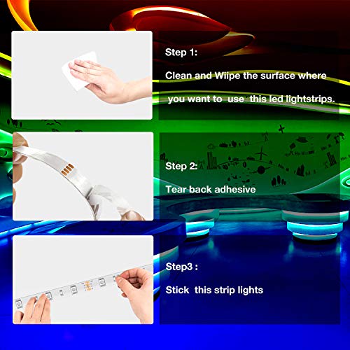 DAYBETTER Smart RGB Led Strip Lights, 50ft Led Lights for Bedroom with App Control, Multicolor Changing Led Light Strips A...