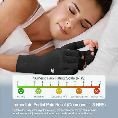 INZILOTEX Arthritis Compression Gloves, Super Soft and Seamless Arthritis Gloves for Carpal Tunnel Pain Relief Gloves