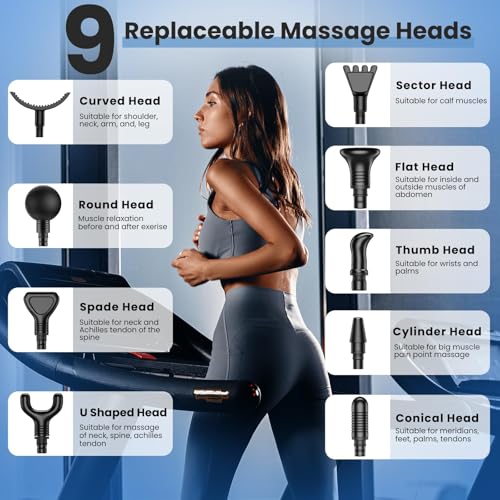 JQX Massage Gun, Deep Tissue Massager Gun for Pain Relief, Percussion Muscle Massage Gun for Athelets, Handheld Electric B...
