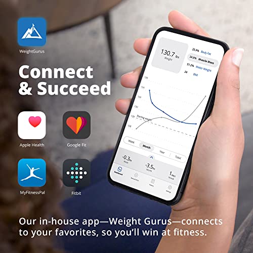 Greater Goods Weight Gurus Scale for Body Weight, Digital Bluetooth Scale for BMI, Body Fat, Muscle Mass, 400lb, Designed ...