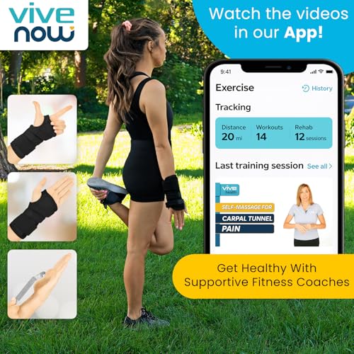 Vive Carpal Tunnel Wrist Brace with Splint for Left or Right Hand - Adjustable Night Wrist Support Splint Immobilizer for ...