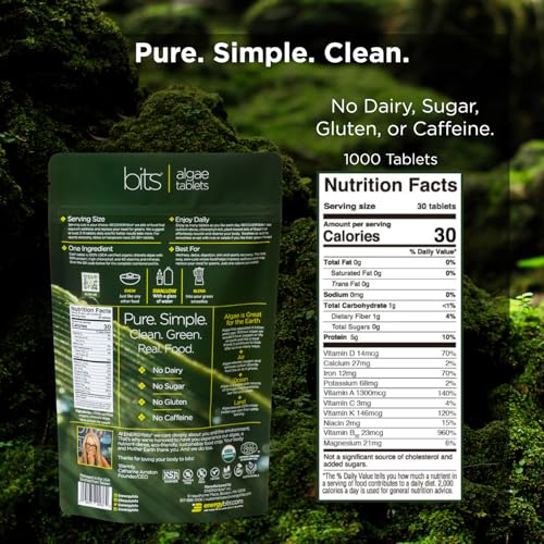 RECOVERYbits - Organic Chlorella Tablets - Plant-Based Algae Superfood - Chlorophyll - Cracked Cell Wall - Energy - Immune...