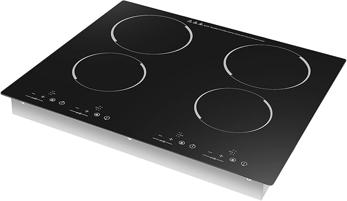30 Inch Electric Cooktop, 3000w 4 Burner Built-In Glass Ceramic Stove Top with 9 Power Levels, Timer, Safety Lock