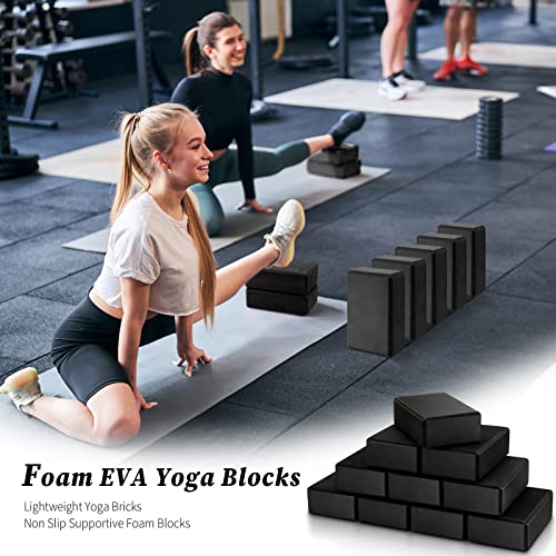 10 Pcs Foam EVA Yoga Blocks Lightweight Non Slip Supportive Yoga Bricks for Pilates Stretching and Meditation, Women Men Y...