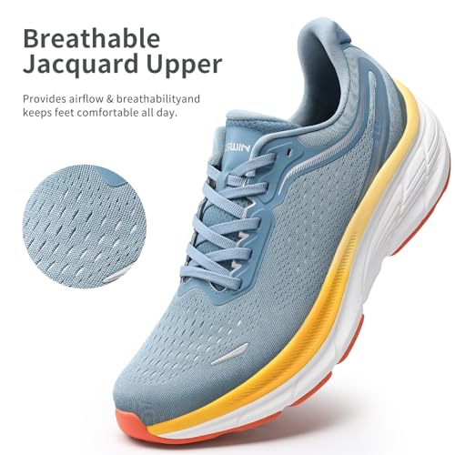 LUSWIN Men's Walking Shoes Lightweight Breathable Cushioning Running Shoes Athletic Tennis Workout Gym Non Slip Comfortabl...