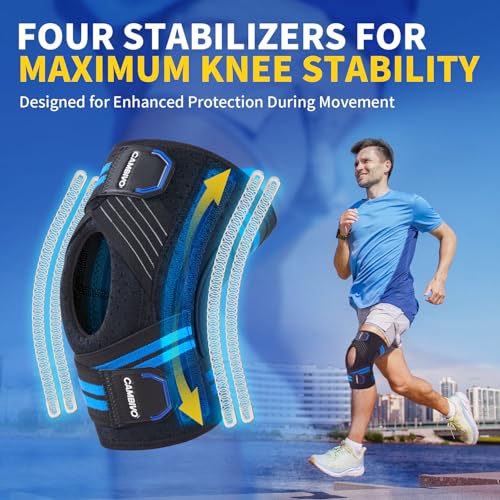 CAMBIVO Knee Brace for Knee Pain with Side Stabilizers for Women and men, Compression Knee Support with Patella Gel Pads, ...
