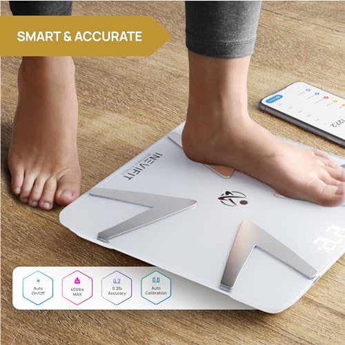 INEVIFIT Smart Body Fat Scale, Highly Accurate Bluetooth Digital Bathroom Body Composition Analyzer, Measures Weight, Body...