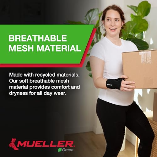 MUELLER Sports Medicine Green Fitted Wrist Brace for Men and Women, Wrist Pain Relief Support, Ideal for Carpal Tunnel, Te...