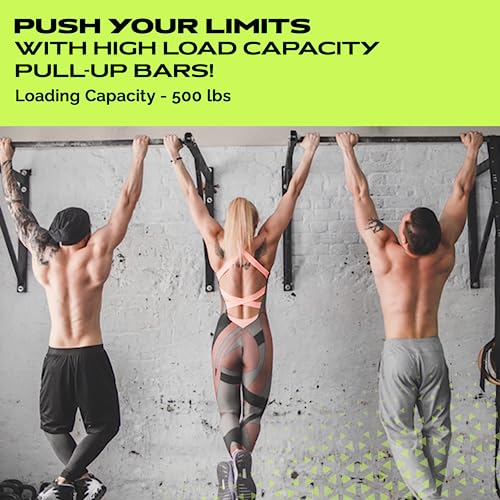 Rage Fitness Heavy-Duty Wall Mounted Pull Up Bar - 500 lbs Weight Capacity | Maintain Upper Body Strength & Core Stability...