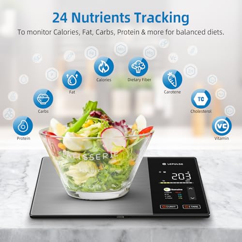 Food Scale with Nutritional Calculator, Smart Digital Kitchen Scale for Weight Loss, App with 23 Nutrients Tracking, Calor...