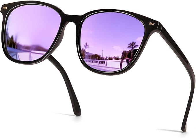Myiaur Polarized Sunglasses for Women, Square Mirrored Trendy Shades with UV Protection Reduce Glare Sun Glasses