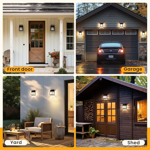 GIGALUMI Solar Fence Lights, 6 Pack Fence Outdoor Waterproof Lights Solar Powered, Warm White Yard Decorations for Garden,...