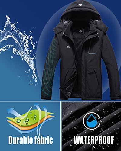 MOERDENG Women's Waterproof Ski Jacket Warm Winter Coat Outdoor Windbreaker Hiking Snowboarding Jacket