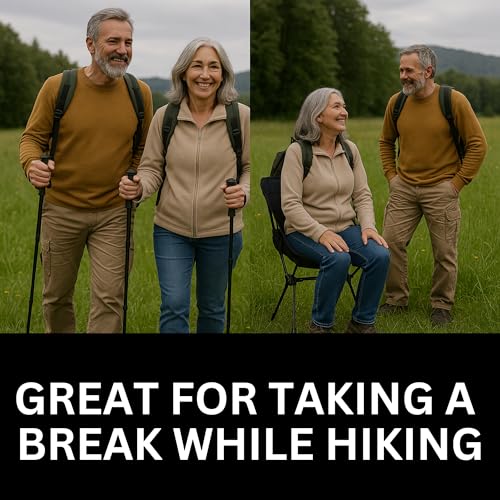 AVIVA Sports 3-in-1 Camping Chair, Trekking Poles & Mounted Flashlight – All-in-One Backpacking Kit Small & Weighs Only 3 ...