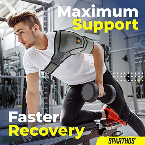 Sparthos Shoulder Brace - Adjustable Support Sleeve for Torn Rotator Cuff, AC Joint Relief, Shoulder Stability & Compressi...