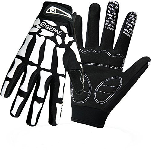 QEPAE® Unisex Breathable Cycling Full Finger Gloves Non-Slip Auto Racing Gloves for Biking Running Sporting Weightlifting ...