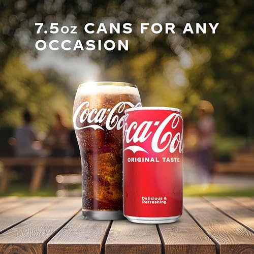 Coca-Cola Fridge Pack Soda Soft Drinks, 7.5 fl oz Cans, 10 Pack - Mini Soda Cans