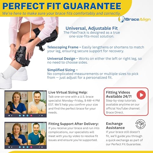Brace Align FlexTrack ROM Telescoping Post Op Knee Brace - Adjustable Hinged Stabilizer for ACL, MCL, PCL Injury Recovery...