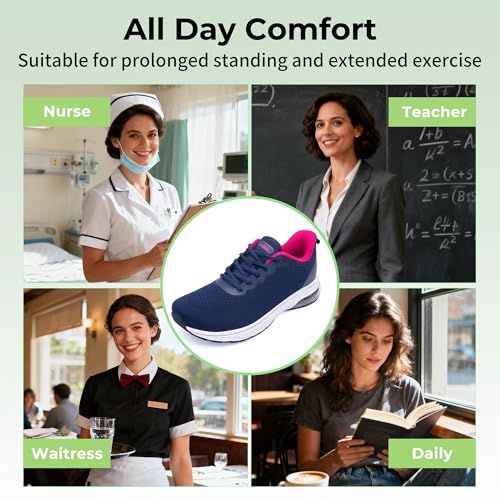 AOV Wide Toe Box Running Shoes Women Arch Support Walking Sneakers for Plantar Fasciitis Athletic Tennis Orthotic Shoes fo...