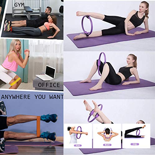 YXILEE Pilates Ring Circle Set - Workout at Home Workout Equipment Women - Booty Bands Stretching Equipment Pilates Mini E...