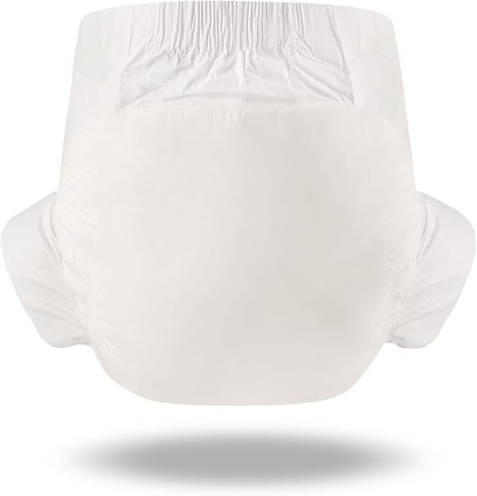 CutiePlusU Disposable Adult Diaper Heavy Absorption Dry Surface Adult Diapers All Night- White 10 Pieces (Medium 28"-38")