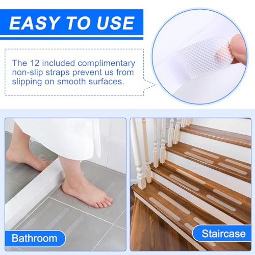 2 Pack 16 Inch Grab Bars for Bathtubs and Showers, Anti Slip Handicap Grab Bars for Shower, Safety Bath & Toilet Rail for ...