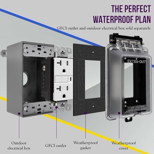 ENERLITES Outdoor Outlet Cover Extra-Duty in-Use Weatherproof Outdoor Decorator/GFCI Receptacle Outlets, Weatherproof Encl...