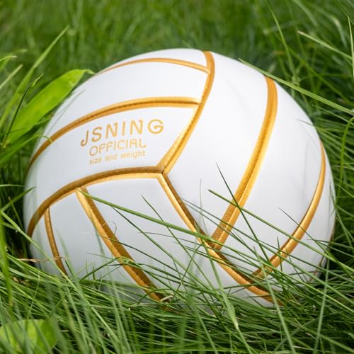 JSNING Golden White Volleyball, Volley lite for Outdoor Indoor Beach Game,Soft Touch,Official Size 5,Gift for Boy Girl Man...