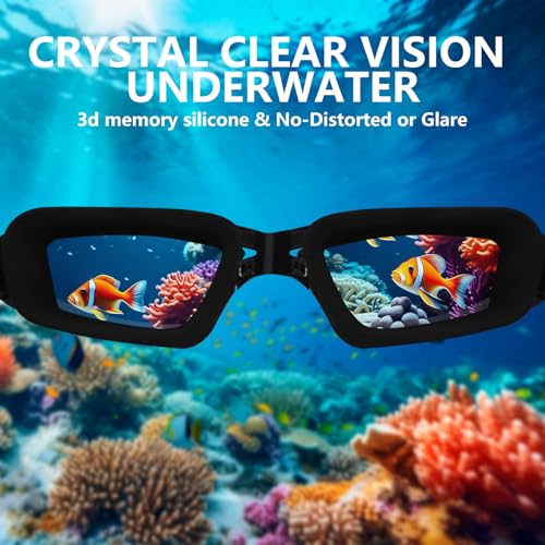 Airoads Shortsighted Swim Goggles Nearsighted Swimming Goggles Leakproof Anti Fog Swimming Goggles for Adult Men Women Youth