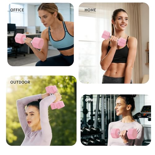 Adjustable Dumbbell Set of 2 Total 20 Lbs 4-in-1 Each 4lb 6lb 8lb 10lb 1s-Adjust Dual-Stable Free Weights for Women Men Ho...