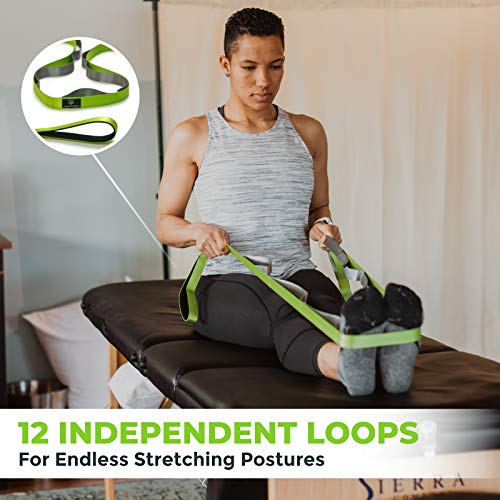 Gradient Fitness Stretching Strap for Physical Therapy, 12 Multi-Loop Stretch Strap 1" W x 8' L, Neoprene Handles, Physica...