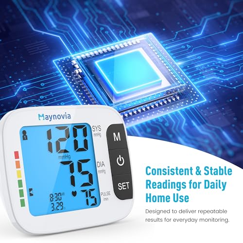 Maynovia Upper Arm Blood Pressure Monitor with Wide Cuff, Automatic Digital BP Machine for Home Use, Voice Broadcast, Larg...